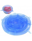 6 pcs pokrywka silikonowa czapki silikonowe dla żywności silikon uniwersalny Stretch pokrywkami i Bowl okładki utrzymanie świeże