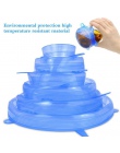 6 pcs pokrywka silikonowa czapki silikonowe dla żywności silikon uniwersalny Stretch pokrywkami i Bowl okładki utrzymanie świeże