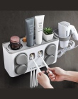 BAISPO łazienka zestaw akcesoria łazienkowe uchwyt na szczoteczki do zębów automatyczny dozownik pasty do zębów przyssawka do mo