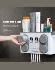 BAISPO łazienka zestaw akcesoria łazienkowe uchwyt na szczoteczki do zębów automatyczny dozownik pasty do zębów przyssawka do mo