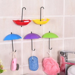 3 sztuk/partia kolorowe parasol w kształcie haki ścienne kreatywny wieszak ścienny dekoracyjny uchwyt ścienny hak do kuchni akce