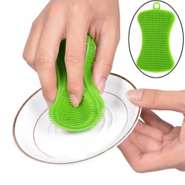 Kolorowa silikonowa antybakteryjna szczotka do mycia naczyń miękka gąbka elastyczna myjka gumowa ścierka