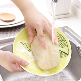 3 sztuk naturalne Loofah do mycia naczyń tkaniny kuchnia odkażanie nieprzywierającą oleju pojemnik na pędzle dwustronne czyszcze