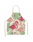 1 sztuk Flamingo wzór fartuchy kuchenne kobieta dorosłych dzieci bawełniane pościel śliniaki domowe gotowanie fartuch grill akce