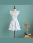1 pc japoński styl elegancki wiktoriański fartuszek fartuch Maid koronkowa bluza kostium wzburzyć kieszenie biały/różowy