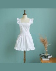 1 pc japoński styl elegancki wiktoriański fartuszek fartuch Maid koronkowa bluza kostium wzburzyć kieszenie biały/różowy