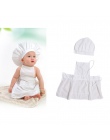 Cute Baby gotuj Costume zdjęcie fotografia Prop Newborn czapka dziecięca fartuch kucharz ubrania DIY Funning Booth rekwizyty dla
