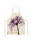 1 sztuk bawełna pościel kwiat lotosu wzór kobiety fartuch dla domu dekoracyjne kuchnia restauracja gotowanie Bib fartuchy 53*65 