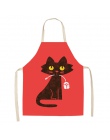 Fartuch kuchenny dla kobiety uroczy kreskówkowy kot drukowane bez rękawów bawełniana pościel fartuchy do gotowania domowe sprzęt