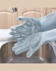 1 para danie rękawice do mycia magia silikonowe naczynia rękawice do sprzątania z szczotka do czyszczenia mycia naczyń usługę sp