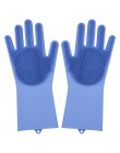 Magiczne silikonowe rękawice do sprzątania do mycia naczyń do odkurzania danie rękawice do mycia do czyszczenia zastawa stołowa 