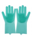 SJ Food Grade silikonowe rękawice do mycia naczyń krzemu rękawice do mycia naczyń z szczotka do czyszczenia w domu szorowania rę