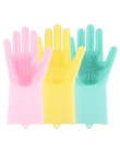 1 para Magic Home rękawice do mycia naczyń silikonowy lateks rękawiczki ekologiczne gospodarstwa domowego ogród rękawice do sprz