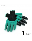 ISHOWTIENDA 1 para 24*12 cm nowy rękawice ogrodowe do sadzenia w ogrodzie z 4 ABS plastikowe pazury