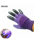 GOUGU najnowszy rękawice ogrodowe do kopania sadzenia Genie rękawice ogrodowe z 4 ABS plastikowe pazury 3 kolor