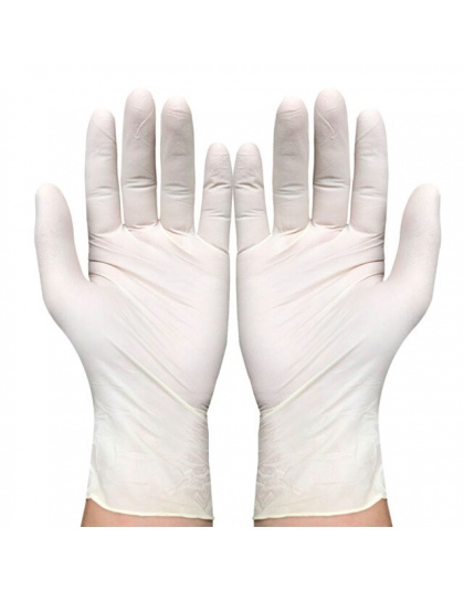 50 sztuk/partia jednorazowe rękawice lateksowe uniwersalny rękawice do sprzątania wielofunkcyjne Home Food Medical Cosmetic jedn