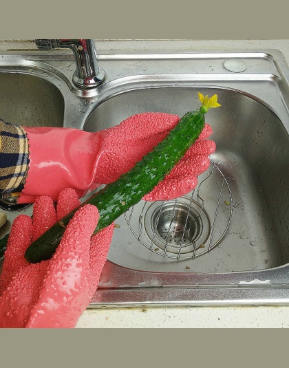 1 para Peeling ziemniaków rękawice do sprzątania skórki warzyw w skali ryby rękawice przeciwpoślizgowe do mycia naczyń gants pla