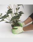 1 para lateksowe rękawice trwałe rękawice gumowe do sadzenia pracy odporne na przebicie rękawice do sprzątania zielony fioletowy