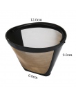 , Łatwa do czyszczenia, do prania, wielokrotnego użytku, stały filtr do kawy w kształcie stożka 10-12 puchar złoty PP + nylon dr