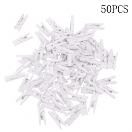 50x mały biały drewniany klamry do klipów fotograficznych Clothespin papieru Craft dekoracje klipy Mini rozmiar naturalne drewni