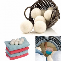 6 sztuk/paczka kulki do suszenia wełny wielokrotnego użytku naturalne organiczne pranie zmiękczacz tkanin piłka Premium pralka d