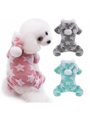 Kolorowy ciepły polarowy kombinezon dla czworonożnych pupili wygodne ubranie zimowe dla małych i średnich psów w urocze gwiazdki