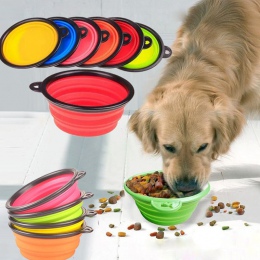 Nowe akcesoria dla psów silikonowa psia miska cukierki kolor na zewnątrz podróży przenośne puppy doogie pojemnik podajnik żywnoś