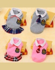 Modne ubrania dla psów szkoła garnitur ubrania dla zwierząt dla małych psów koszula sweter Puppy koszulka wiosna kostium pies su