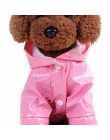 2018 Pet deszcz płaszcz na zewnątrz stałe płaszcz przeciwdeszczowy z kapturem Pet wodoodporna Puppy Dog kurtka moda odzież dla p