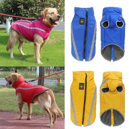Wodoodporne ubrania dla psa dla dużych psów zima ciepły duży pies kurtki wyściełane z polaru płaszcz bezpieczeństwa odblaskowe p