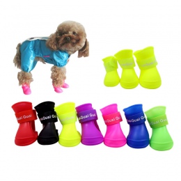 Na buty dla psa z cztery silikonowe buty antypoślizgowe nosić wodoodporne buty cukierki kolorowe zwierzęta domowe są deszczowe d