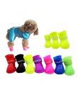 Na buty dla psa z cztery silikonowe buty antypoślizgowe nosić wodoodporne buty cukierki kolorowe zwierzęta domowe są deszczowe d