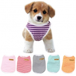 Wiosna/lato klasyczne kamizelka dla psa T-Shirt w paski koszulka dla psa XS-XXL ubrania dla zwierząt domowych dla psów kotów Pup
