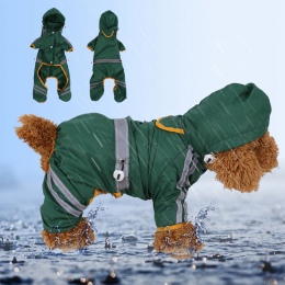 6 rozmiary płaszcz przeciwdeszczowy dla psów ubrania dla zwierząt wodoodporna kurtka z taśmy odblaskowe mały kot Puppy kaptur pł