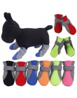 4 sztuk buty dla psów Anti-slip wiosna letnie ubranie dla psa buty Paw Protector paski odblaskowe pies Chihuahua Teddy śliczne o