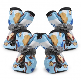 4 sztuk wodoodporne buty dla psów urocza małpka zwierząt drukowane buty cukierki kolor zwierzęta domowe są kalosze dla małych śr