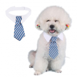 Do pielęgnacji psów kot kolorowe paski muszka zwierząt w paski Bowtie obroża dla zwierząt domowych regulowany krawat biały pies 