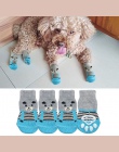 4 sztuk Puppy buty dla psów Cute Cartoon antypoślizgowe dzianiny skarpetki dla zwierząt miękkie ciepłe buty dla psa pies kot zim