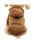 6 rozmiary XS-XXL zimowe ciepłe bluzy z kapturem dla psa ubrania cztery nóg z kapturem małe Puppy Dog swetry płaszcz bawełna Pup