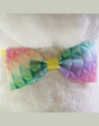 Śliczne Rainbow styl mucha dla psa krawaty kolorowe wstążki Puppy małe psy koty krawaty na kołnierz do pielęgnacji zwierząt domo