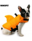 Shark kamizelka dla psa bezpieczeństwa ubrania dla zwierząt domowych życie kamizelka lato basen dla odzież buldog francuski Fin 