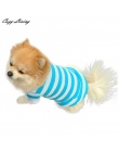 1 PC Pet ubrania dla małych psów koty XS-L pies szczeniak słodkie T Shirt ubrania klapa paskiem bawełniane ubrania dla zwierząt 
