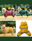 Puppy Pet pies fajne płaszcz przeciwdeszczowy błyszczą Bar z kapturem wodoodporna deszcz piękne kurtki płaszcz odzież odzież