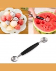 Arbuz krajalnica ze stali nierdzewnej Nóż do owoców nóż i lody balerony Melon Scoop podwójny rozmiar zestaw łyżek narzędzia kuch