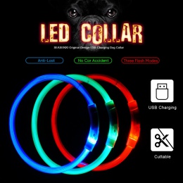 USB do ładowania obroża dla psa akumulator rurka LED migające nocne obroże dla psów światła bezpieczeństwa obroża dla szczenięci