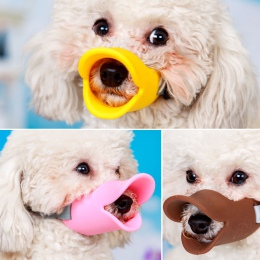 Kufa psa silikonowe słodkie kaczka usta maska kaganiec kory Bite Stop dla małych psów Anti-bite maski dla produkty dla psów zwie
