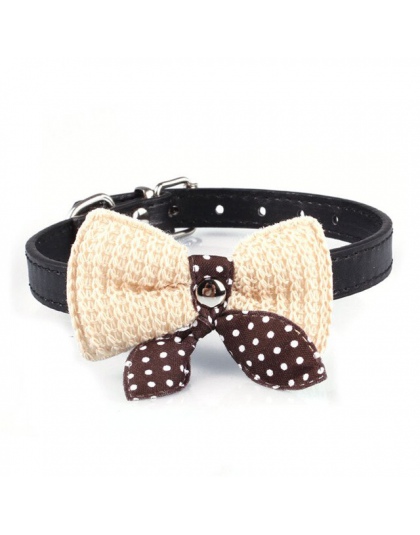 Wysokiej jakości dzianiny Bowknot regulowany obroże dla psów smycz naszyjnik 2017 Hot sprzedaży New Arrival fajne małe obroże dl