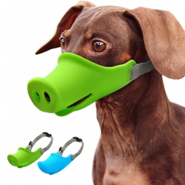 Oddychające słodkie świnia pies kaganiec silikonowe Anti-bite pies kagańce Stop Bark ugryźć usta maska regulowany dla małych psó