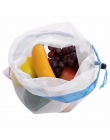 15 sztuk wielokrotnego użytku siatki torby z siatki zmywalne torby na zakupy spożywcze przechowywanie owoców warzywa zabawki org