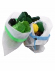 15 sztuk wielokrotnego użytku siatki torby z siatki zmywalne torby na zakupy spożywcze przechowywanie owoców warzywa zabawki org